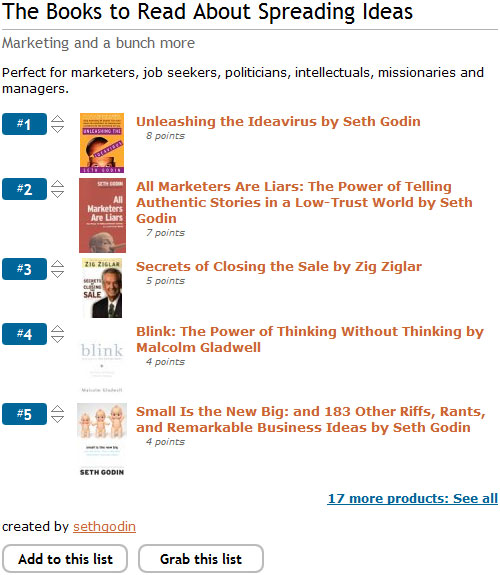 Seth Godin's plexo on Books to Read About Spreading Ideas