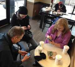 I love it that my colleagues are almost as needy for wifi as I am. Here we're on a shopping break at Starbucks at the Summit Outlet.