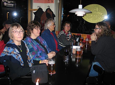 At the Gyllene Prag restaurant on Saturday evening