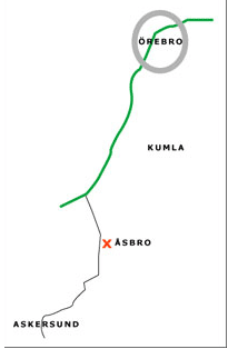 Map over Åsbro