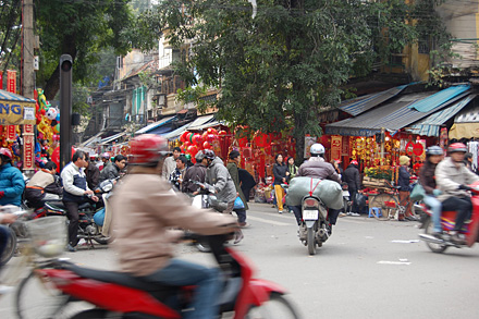 Traffic in Hanoi’s old quarter