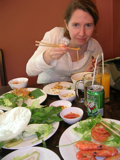 Me having vietnamese food