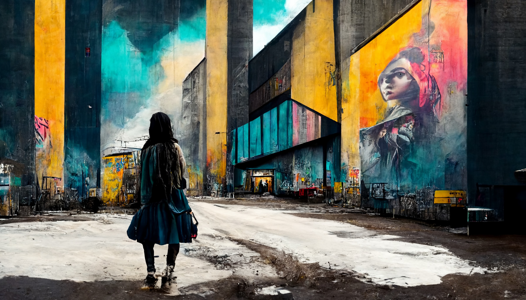 araneida_inner_city_landscape_Swedish_mordern_girl_walking_amon_dd49d80d-441f-42a7-a6b9-987bfdfcf795